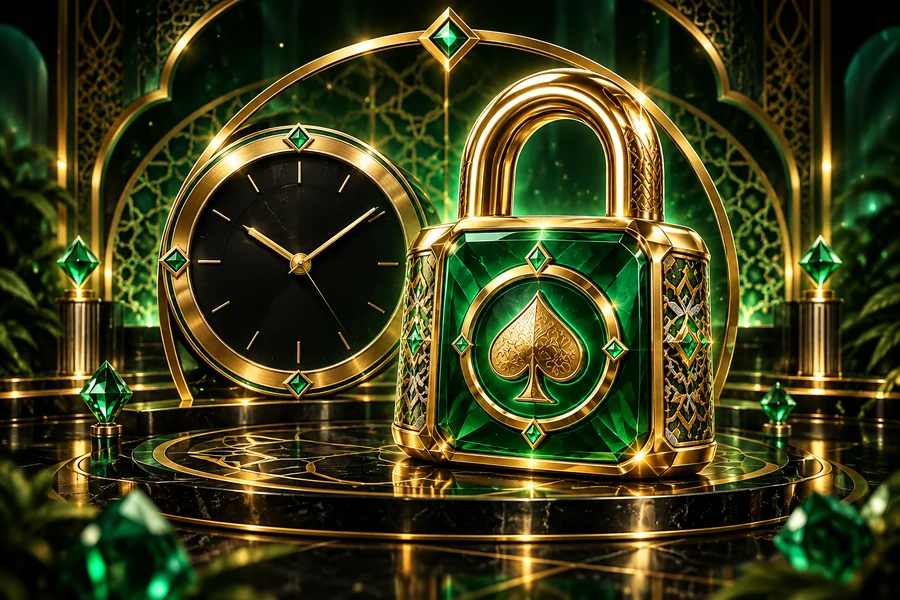 Lock and clock illustrating account protection and time limits